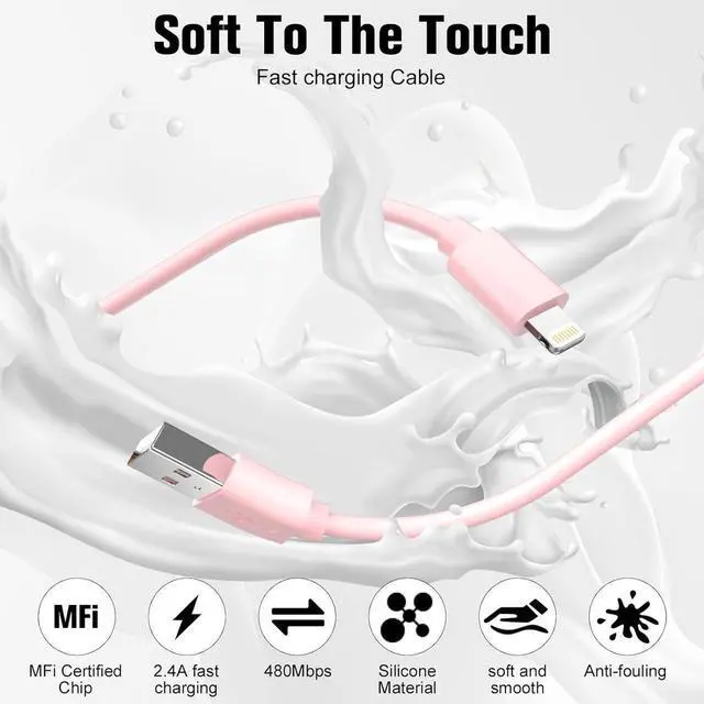 Alt view image 2 of 7 - iPhone Charger Fast Charging Apple MFi Certified 3Pack 3ft USB to Lightning Cable iPhone Charger Cord Compatible with iPhone 14/13/12/11 Pro Max/XS MAX/XR/XS/X/8/7 Plus iPad AirPods