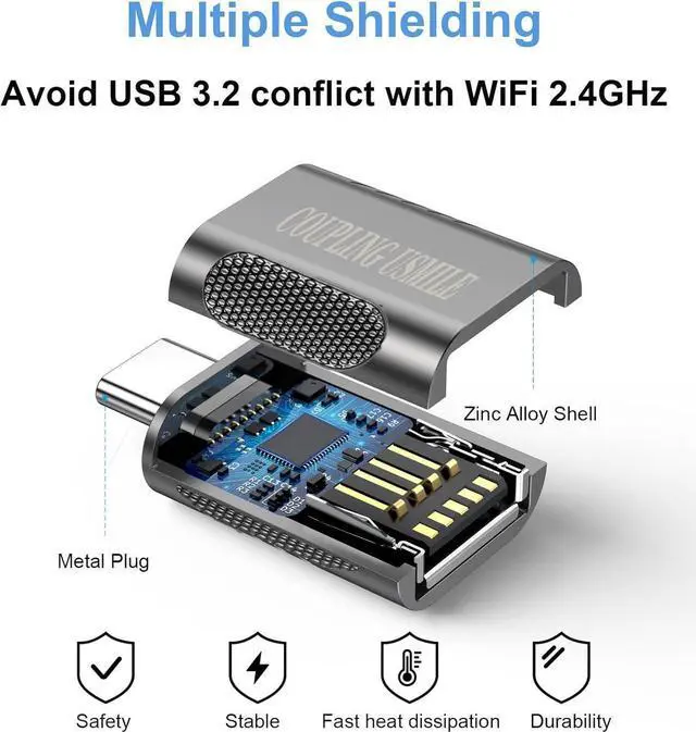 Alt view image 2 of 7 - USB C to USB Adapter [4 Pack] USB C to A Adapter | Type C to USB|10Gbps High-Speed | USB OTG Convert | Compatible with MacBook Pro/Air iPhone 15 Laptops Tablets