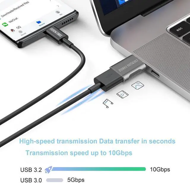 Alt view image 4 of 7 - USB C to USB Adapter [4 Pack] USB C to A Adapter | Type C to USB|10Gbps High-Speed | USB OTG Convert | Compatible with MacBook Pro/Air iPhone 15 Laptops Tablets