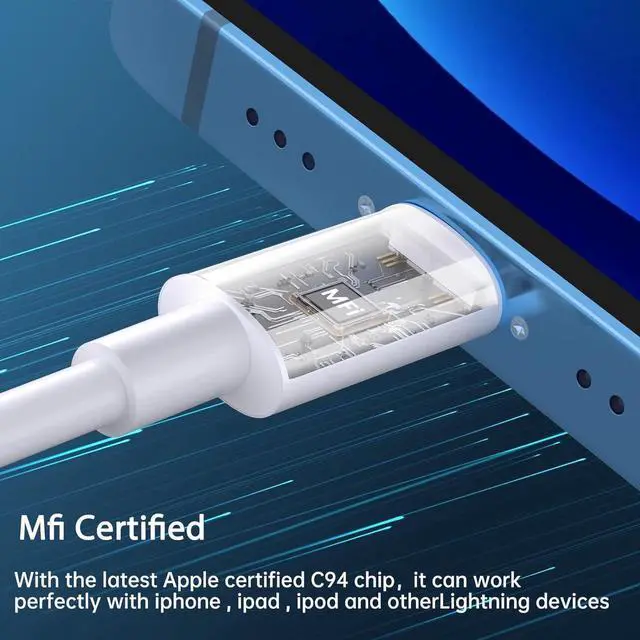 Alt view image 2 of 7 - USB C Charger Phone Charger Fast Charging 3Pack 20W Type C Wall Charger Block with 6FT Long USB C to Lightning Cable Compatible for iPhone 14Pro/13 Pro/12/12 Pro Max/11/XS Max/XS/XR/X/8