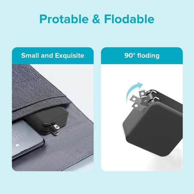 Alt view image 7 of 7 - 90W 65W Universal Laptop Charger Block with USB Port for MacBook HP Gateway 12V 18.5V 19V 19.5V 20V Computer Power Supply Cord AC Adapter with 18 Tips incl USB C