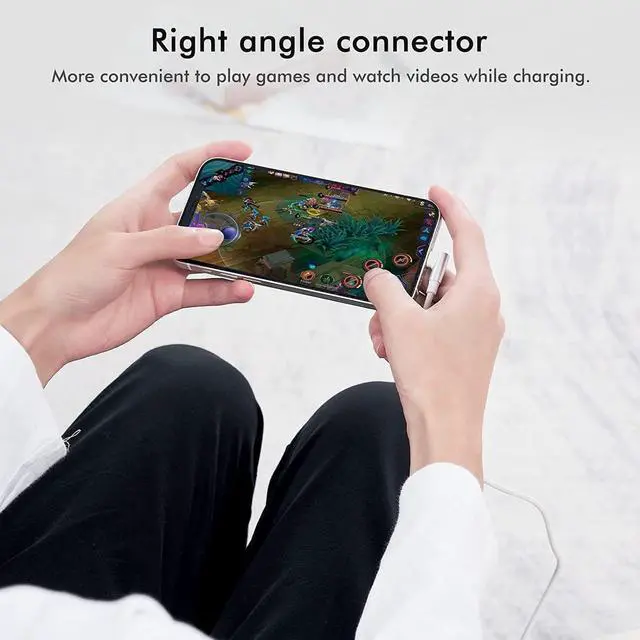 Alt view image 2 of 7 - iPhone USB C to Lightning Cable 2Pack 6FT MFi CertifiedRight Angle 90 Degree iPhone Fast Charger Nylon Braided 20W Charging Data Syncing Cord Compatible with iPhone 14/13/Pro/ 12/Max/11/XS/XR/8/Plus