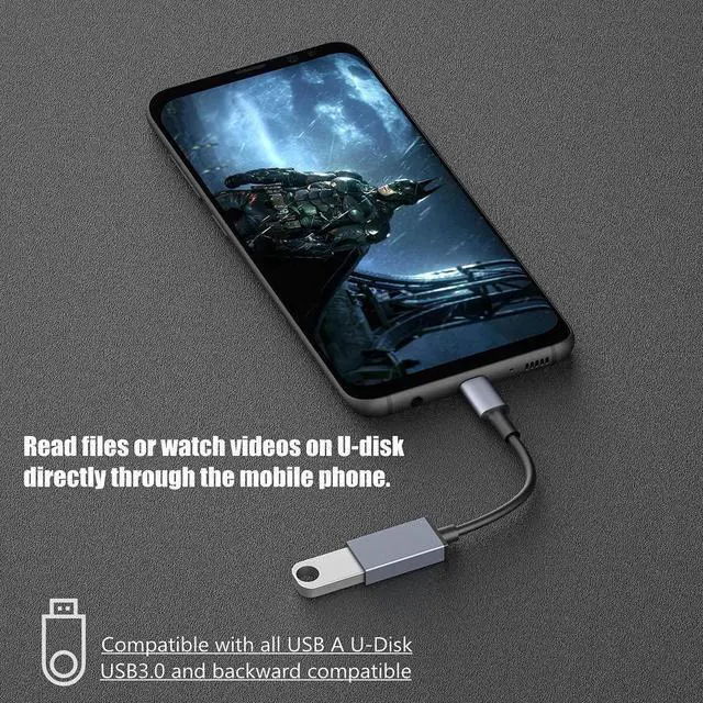 Alt view image 5 of 7 - USB C to USB 3.0 Adapter [2 Pack] USB C to USB A Adapter USB Type-C to USB Thunderbolt 3 to USB Adapter OTG Cable for iPhone 15/15 Pro/15 Plus/15 Pro Max MacBook Pro/Air Galaxy S20 etc.