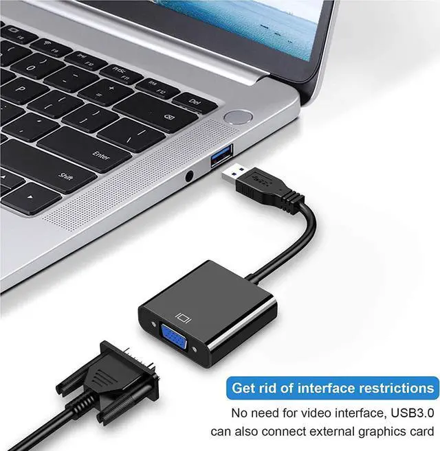 Alt view image 6 of 7 - USB to VGA Adapter USB 3.0 to VGA Adapter Multi-Display Video Converter- PC Laptop Windows 7/8/8.1/10 Desktop Laptop PC Monitor Projector HDTV
