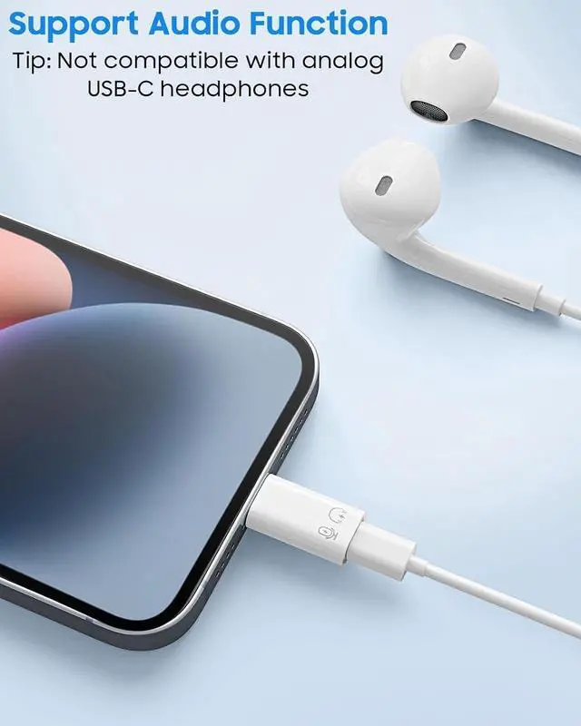 Alt view image 4 of 7 - USB C Female to Lightning Male Adapter Lightning Male to USB-A Female OTG Adapter Connector for iPhone 14/13/12/11 Pro Max/iPad/iPod/AirPods Support 10W Fast Charging/Data Transfer/Audio