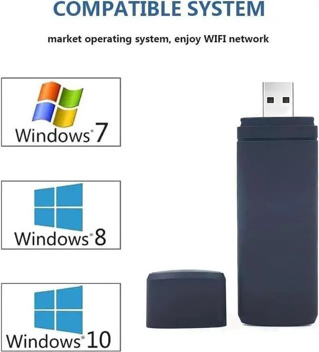 Alt view image 5 of 5 - isptewhie 300Mbps Dual Band 802.11 a/b/g/n 2.4G/5Ghz Wireless USB TV Network Card Dongle Compatible with Samsung Smart TV Laptop Desktop