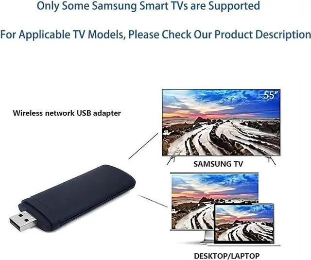 Alt view image 3 of 5 - isptewhie 300Mbps Dual Band 802.11 a/b/g/n 2.4G/5Ghz Wireless USB TV Network Card Dongle Compatible with Samsung Smart TV Laptop Desktop