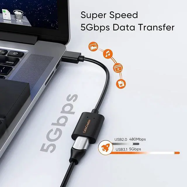 Alt view image 3 of 7 - USB 3.1 USB C Female to USB Male Adapter 5Gbps USB to USB C Adapter USB A to USB C Adapter Female USB C Adapter for Laptops StreamCam etc