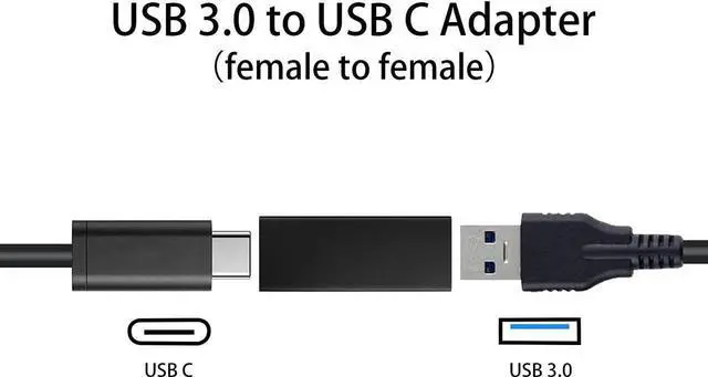 Alt view image 4 of 7 - USB C to USB 3.0 Adapter USB C Female to USB Female Adapter USB C Female to USB 3.0 Female Adapter Connector USB to USB C Adapter Compatible with MacBook Pro Laptop 2 Pack (Black)