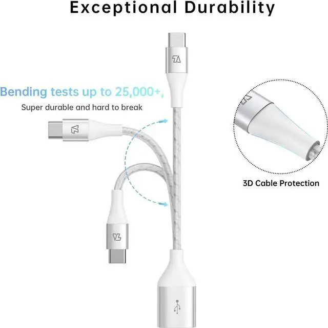 Alt view image 4 of 7 - Type C to USB Adapter 10Gbps USB C to USB A Adapter for Galaxy S20/S10/S9 USB C to USB OTG Cable USB C Male to USB 3.1 Female OTG Adapter Compatible for New MacBook Pro iPad Air 2020