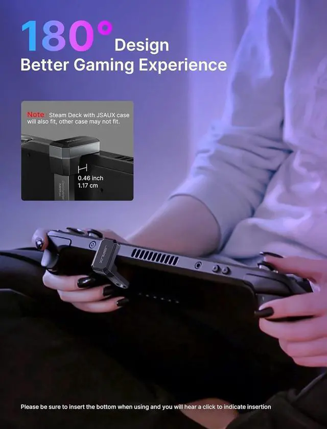 Alt view image 6 of 7 - 180 USB-C to USB Adapter 2 Pack 180 Degree Angle USB-C Male to USB-C Female USB-C 3.1/PD 100W and Type-C Male to USB-A Female Adapter for Steam Deck/Switch/ROG Ally/Laptop/Tablet/Phone - Grey