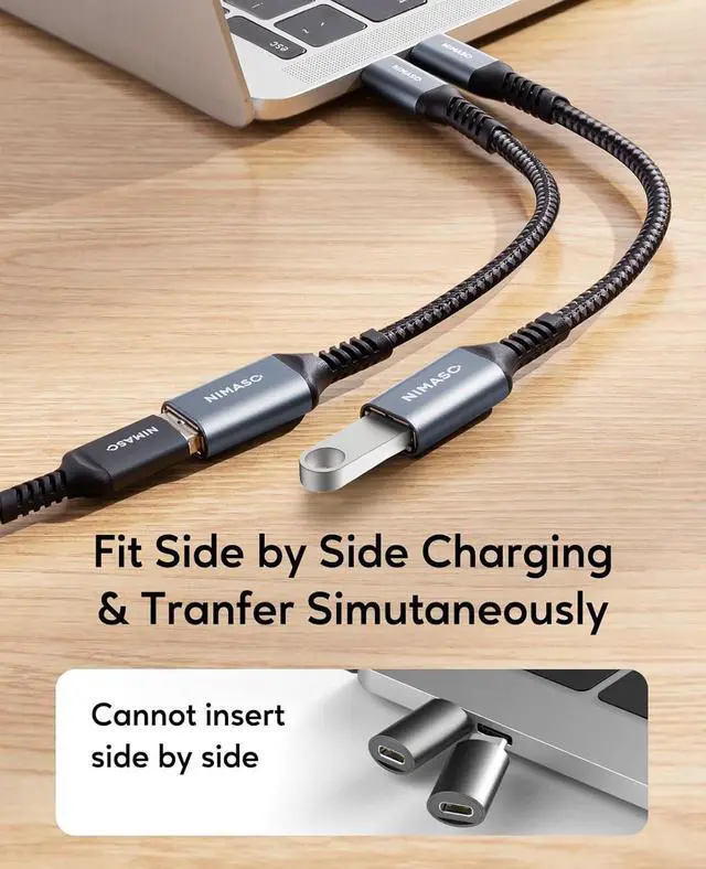 Alt view image 5 of 7 - USB C to USB 3.0 Adapter [2 pack] USB C to USB A Adapter USB Type-C to USB Thunderbolt 3 to USB Adapter OTG Cable for iPhone 15/15 Pro/15 Plus/15 Pro Max Macbook Pro/Air Galaxy S20 and more