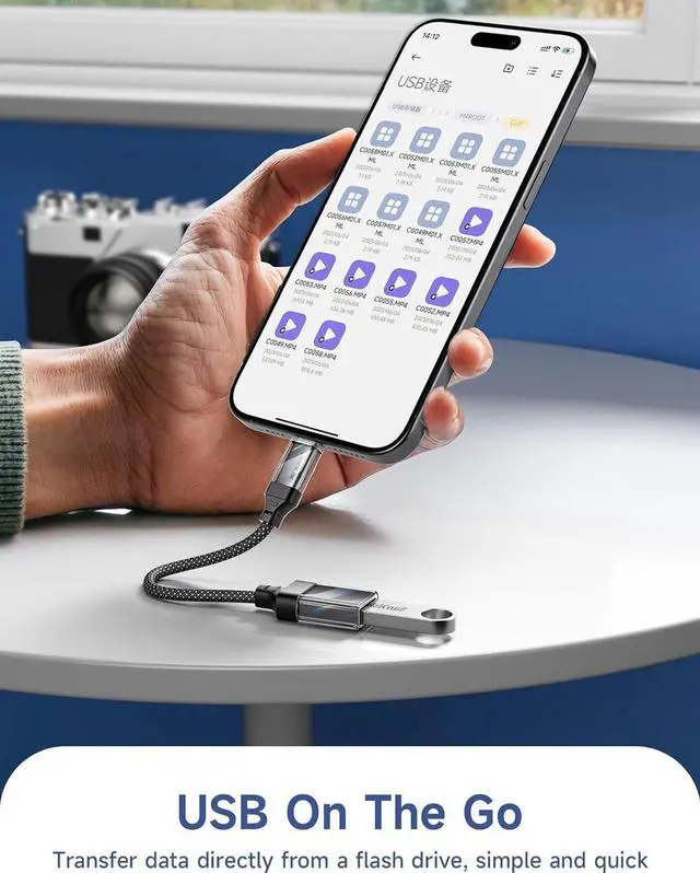 Alt view image 3 of 7 - USB to USB C Adapter [2 Pack] USB C to USB 3.0 Adapter USB C OTG Adapter Compatible with MacBook Pro/Air iPhone 15 Pro Max Galaxy S24/S23/S22/S21 and More USB C Devices-Black