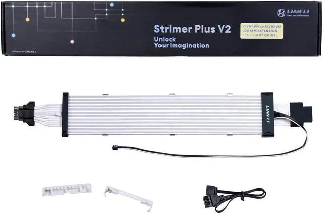 Alt view image 7 of 7 - LIAN-LI STRIMER PLUS V2 24 Pin and STRIMER PLUS V2 12VHPWR (12+4 pins to 12+4 pins) PW16-12PV2 Combo,Addressable RGB Power Extension Cable,Include Controller for L-Connect 3