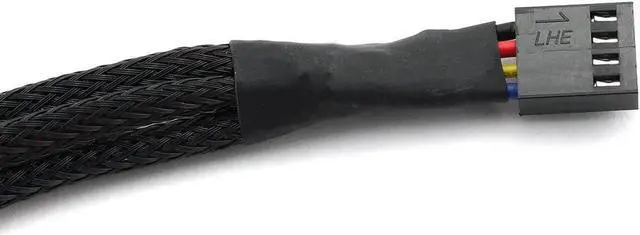 Alt view image 2 of 6 - 4Pin 1 to 3 Ways PWM Fan Splitter Cable Black Sleeved Fan Power Extension Cable 4Pin Female to 3X 4Pin Male 27cm/10.5 inches