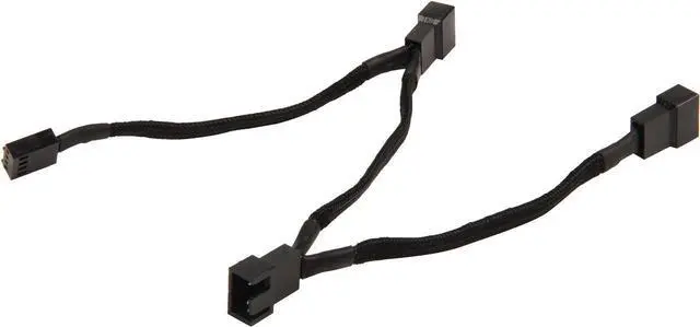 Alt view image 2 of 3 - Silverstone All Black Sleeved 1-3 PWM Fan Splitter Cable 100 mm (CPF02)