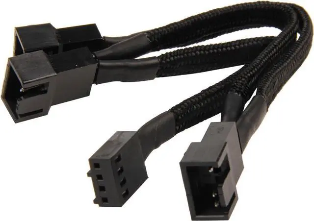 Main image of Silverstone All Black Sleeved 1-3 PWM Fan Splitter Cable 100 mm (CPF02)