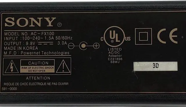 Alt view image 2 of 7 - Genuine AC Power Supply Adapter So-ny AC-FX100 30W 9.8V 3A OEM w/Cord