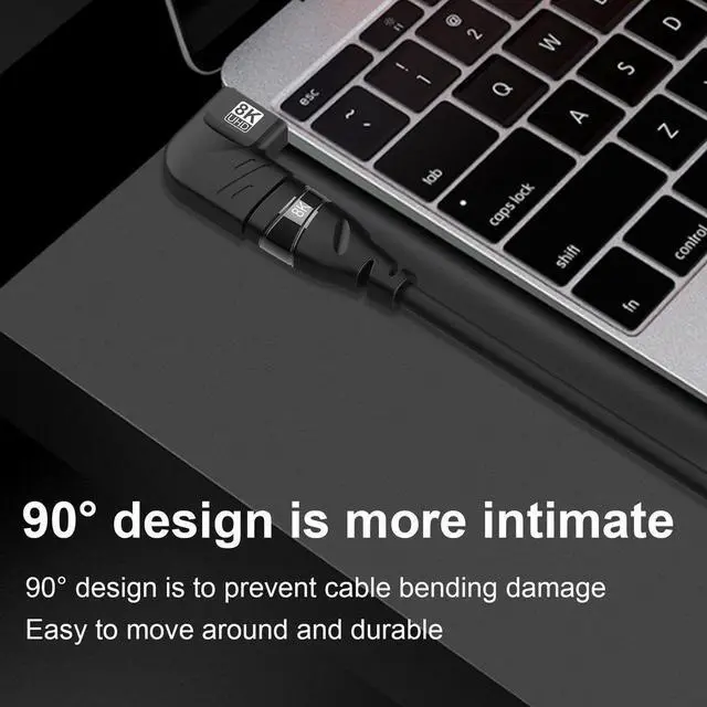 Alt view image 4 of 7 - 8K HDMI Flat 90 Degree and 270 Degree Gold Plated Adapter 2 Pack, Right Angle HDMI Male to Female Vertical Flat Adapter HDMI L Shape Extender, Supports 8K@60Hz,4K@120Hz, for HDTV, Xbox One