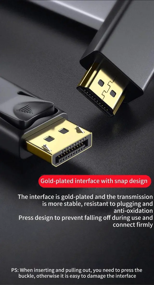 Alt view image 2 of 7 - [6ft] 4K@60Hz 1080P DP to HDMI HD Cable Converter Cable Adapter For Laptop PC TV Box Monitor Display Port DisplayPort to HDMI Video Cable