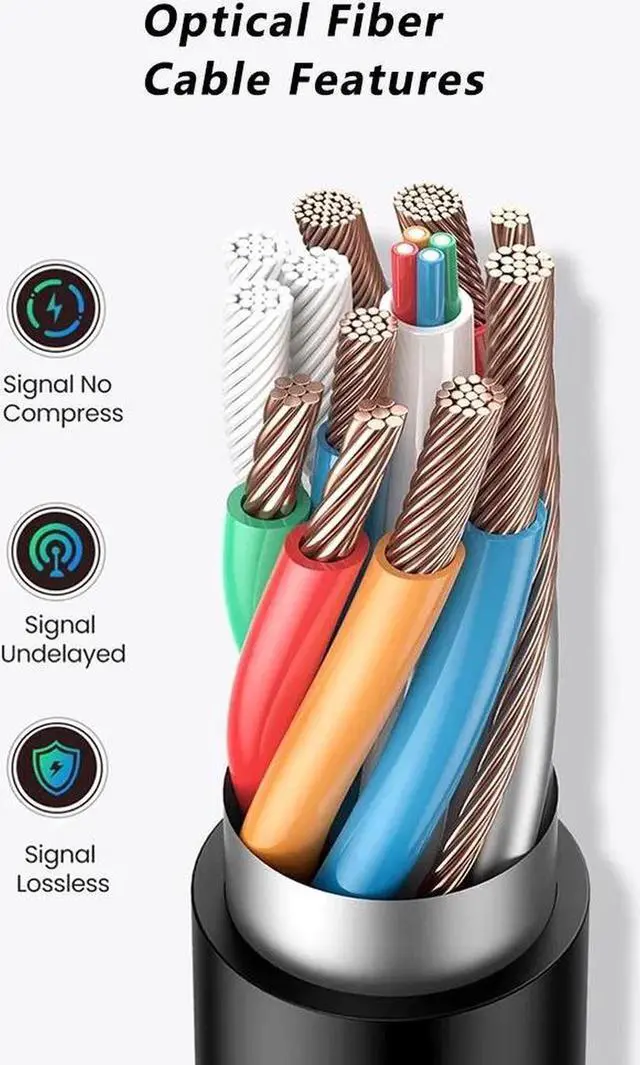 Alt view image 7 of 7 - 8K HDMI 2.1 Fiber Optic Cable 8K 60Hz 4K 120Hz Ultra High Speed 48Gbps HDR eARC HDCP Optical Fiber HDMI Cables For HDTV Laptop Projector TV Box PS - 10M/33ft