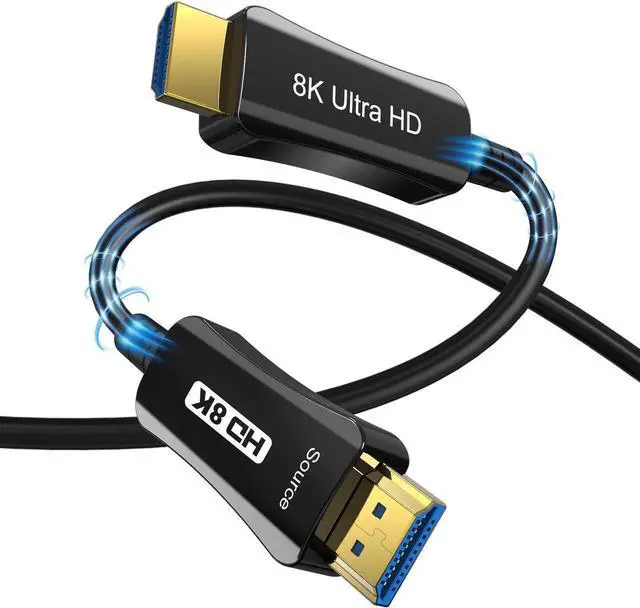 Alt view image 7 of 7 - 8K Fiber Optic HDMI 2.1 Cable 16FT/5M,8K60hz 4K120hz 4K144hz HDCP 2.3 2.2 48Gbps Ultra High Speed Compatible with Apple-TV Dolby Vision Atmos PS5 PS4, Xbox, RTX 3080 3090