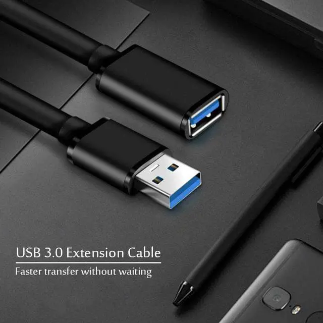 Alt view image 3 of 7 - 3 Pack USB3.0 Extension Cable [10FT+10FT+10FT], USB 3.0 to USB 3.0 Cable USB Male to Female USB3.0 Extension Cord Compatible with Xbox, Keyboard, Mouse, USB Flash Drive, Printer, Camera and More