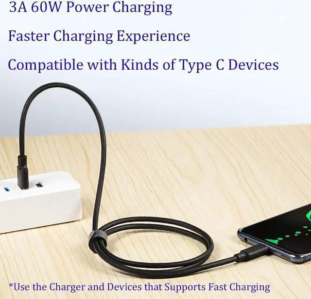 Alt view image 4 of 7 - USB3.2 Type A to USB-C 10Gbps Cable,USB3.2 Gen 2 Type C Data Cable, 3A 60W PD Fast Charging Cable, 2 Pack 10ft+10ft
