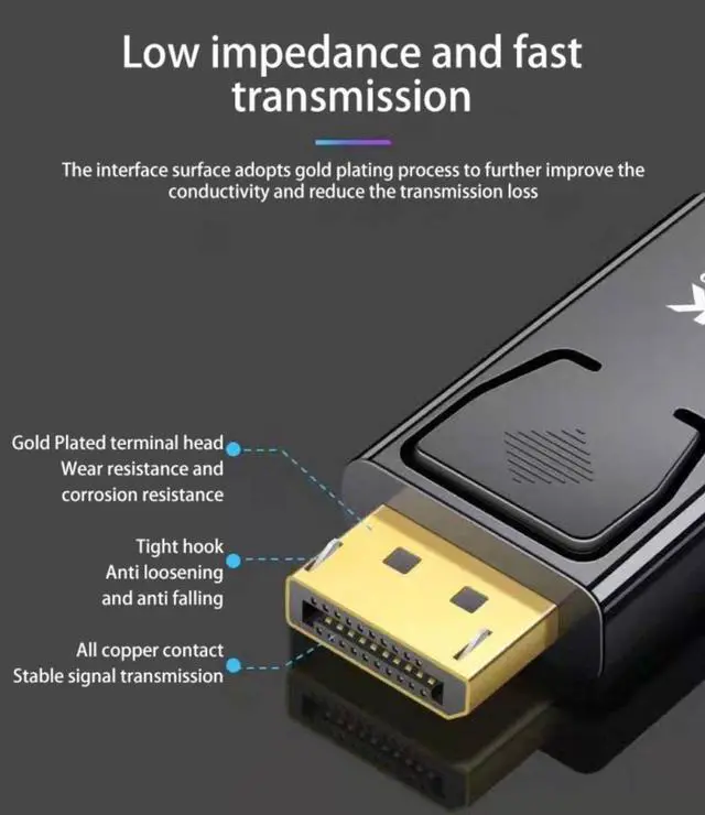 Alt view image 3 of 7 - 2-Pack 4K DisplayPort to HDMI Adapter, Display Port DP to HDMI Adapter Male to Female Gold Plated 2K 3D 60Hz for HP, HDTV, Dell, GPU, AMD, NVIDIA,Projector, PC,Desktop, More Desktop & Display