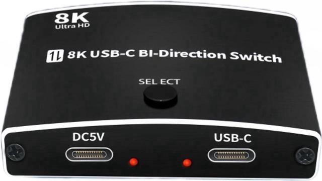 Main image of USB C Switch Bi-Direction 2 in 1 or 1 in 2 KVM Switcher, 8K@60Hz Video / 10Gbps Data Transfer Compatible with Thunderbolt Type C Device