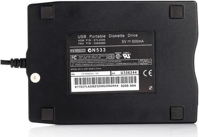 Alt view image 6 of 6 - 1.44Mb 3.5" USB External Portable Floppy Disk Drive Diskette FDD for Laptop PC