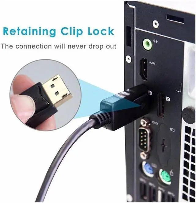 Alt view image 3 of 6 - DisplayPort to DVI Adapter, FAL Dp Display Port to DVI Converter Male to Male Gold-Plated Cord 6 Feet Black Cable for Lenovo, Dell, HP and Other Brand