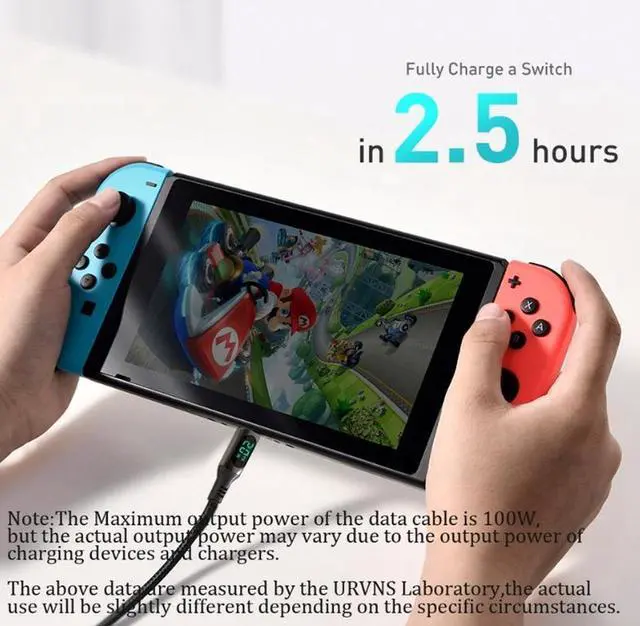 Alt view image 6 of 7 - CHIPOFY USB C Cable LED Power Display E-Marker PD 100W 5A Fast Charging 6.6ft 480Mbps Data Transmission Type C Cable for MacBook Pro Samsung Galaxy iPad and More (6.6)