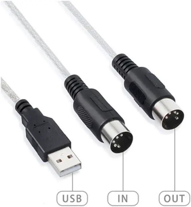 Alt view image 3 of 4 - USB To Midi Cable Adapter Converter For PC Computer Music Keyboard