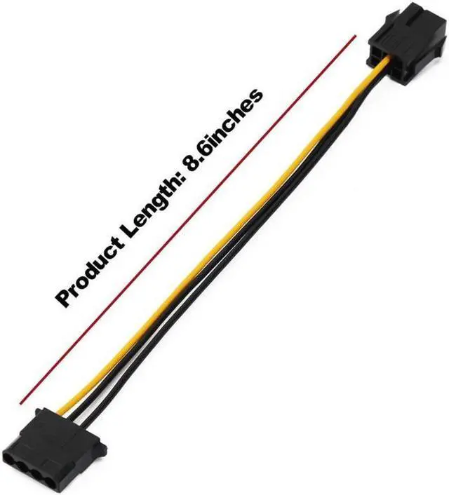 Alt view image 6 of 7 - OIAGLH Molex to PCI-E Power Adapter IDE 4Pin Female to 6 Pin Female Graphics Video Card Converter Cable 9 inches (1 Pack)