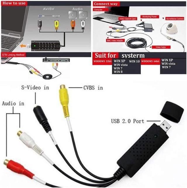 Alt view image 4 of 6 - USB Video Capture Converter, Digitize and Edit Video, VCR VHS to DVD, Analog Video to Digital PC for Windows 7 8 10