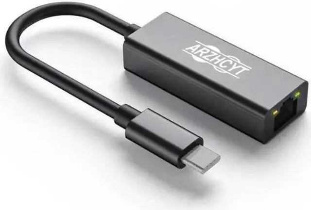 Alt view image 2 of 7 - Arzhcyt Lightweight Type C to Gigabit RJ45 network card RTL8153 with LED indicator light for all laptops, plug and play for instant access to gigabit speeds
