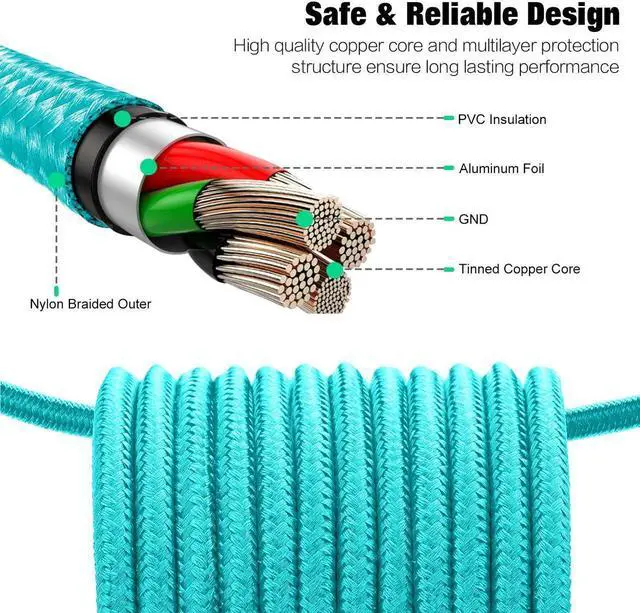 Alt view image 4 of 5 - iPhone Charger 10FT 2.8M 3Pack iPhone Charger Fast Charging USB to Lightning Cable Nylon Braided Apple iPhone Charger Cord for iPhone 14 Plus 14 pro max 13 12 11 XS X XR 8 Plus 7 6