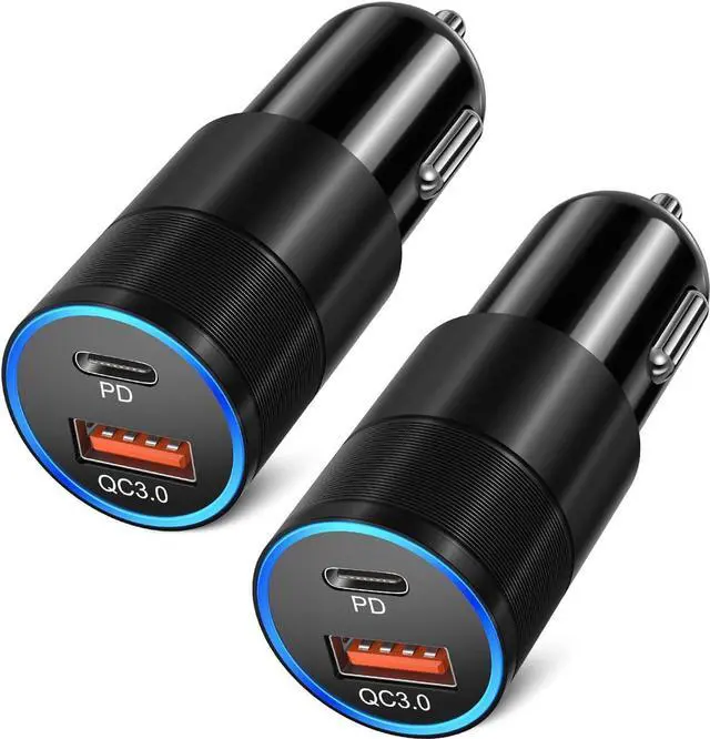 Main image of USB C Car Charger 2 Pack, Bangfun 36W Cigarette Lighter Adapter USB Car Charger Fast Charging Dual Port [PD+QC 3.0] 12V Car Phone Chargers for iPhone 15 14 13 12 11 Pro Max, Samsung S23 S22 A53 A14