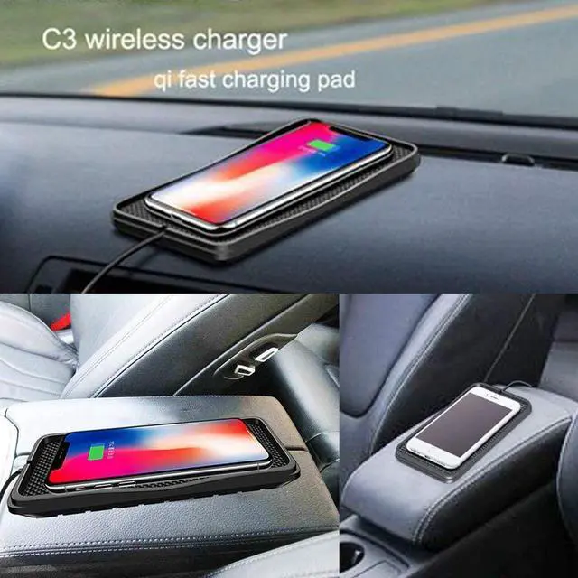 Alt view image 2 of 4 - Wireless Charger car Wireless Charging pad Wireless qi Phone Charging Charger pad for car Fast Wireless car Charger Wireless Phone Charger Charging Station 10W Thin Galaxy Note10/S10/S9/S8(C3)