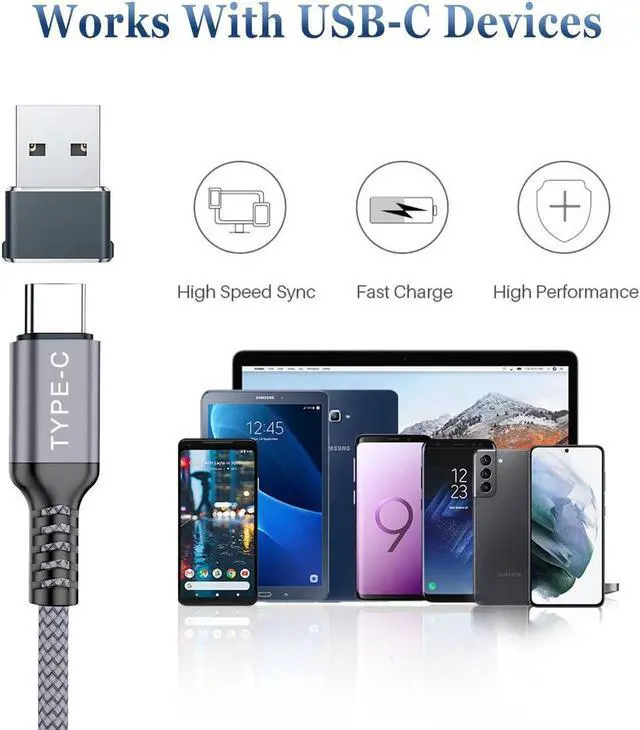 Alt view image 7 of 7 - Basesailor USB C to USB C 100W Charger Cable 10FT with Adapter,Type C Power Fast Car Charging Cord for iPhone 15 Pro Plus Max,,iPad Air 5 4 5th Mini 6,Samsung Galaxy S24 Ultra 24 S23 S22 FE,16