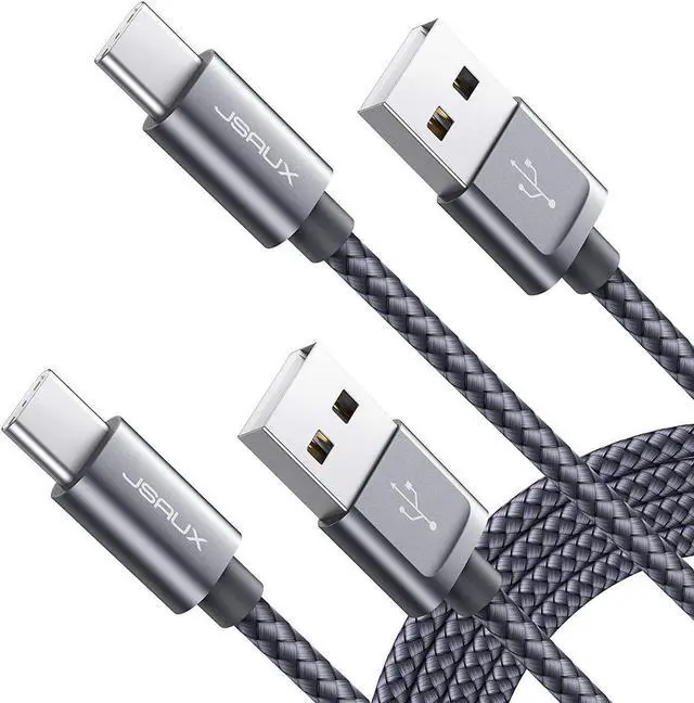 Alt view image 3 of 7 - Usb Type C Cable 3A Fast Charging, [2-Pack 6.6Ft] Usb-C Charge Nylon Ed Cord For Samsung Galaxy S20 S10 S9 S8,Usb C Charger And More-Grey