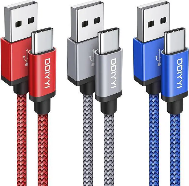 Main image of USB Type C Cable Fast Charging [3-Pack 3ft], USB to USB C Cable Braided Charger Cord for iPhone 15/15 Pro Max/15 Plus/15 Pro, Samsung Galaxy S24 S23 S10e, Note 20 10, A14 A15 A25 A53 A54