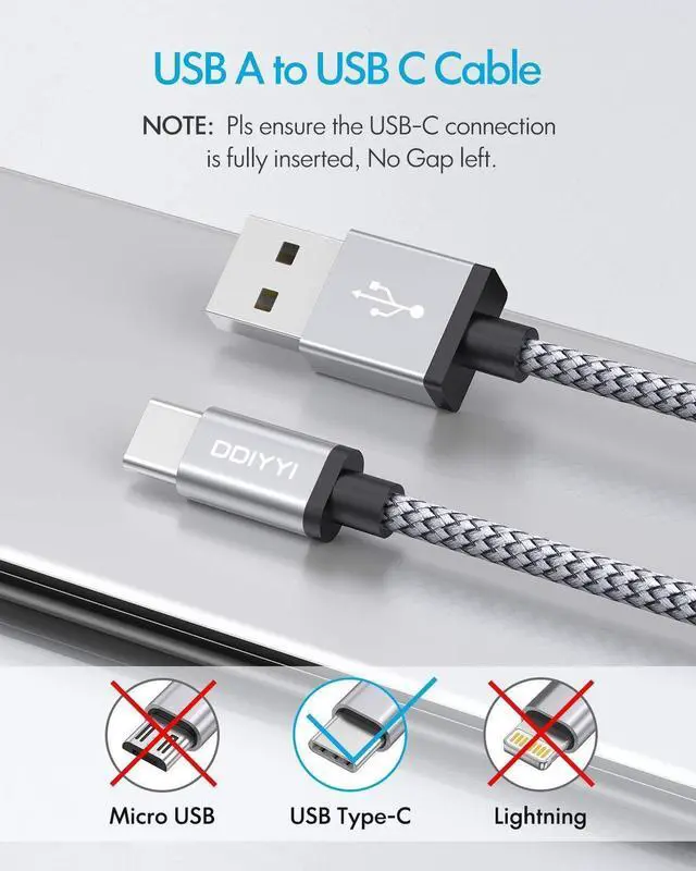 Alt view image 7 of 7 - USB Type C Cable Fast Charging [3-Pack 3ft], USB to USB C Cable Braided Charger Cord for iPhone 15/15 Pro Max/15 Plus/15 Pro, Samsung Galaxy S24 S23 S10e, Note 20 10, A14 A15 A25 A53 A54