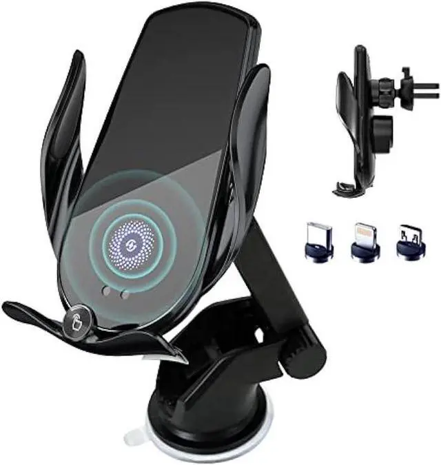 Main image of Wireless Car Charger,15W Fast Charging, Phone Holder Mount, Auto Clamping, Phone Mount Phone Holder for iPhone 14 13 12 11, Samsung Galaxy S23+ S22, etc