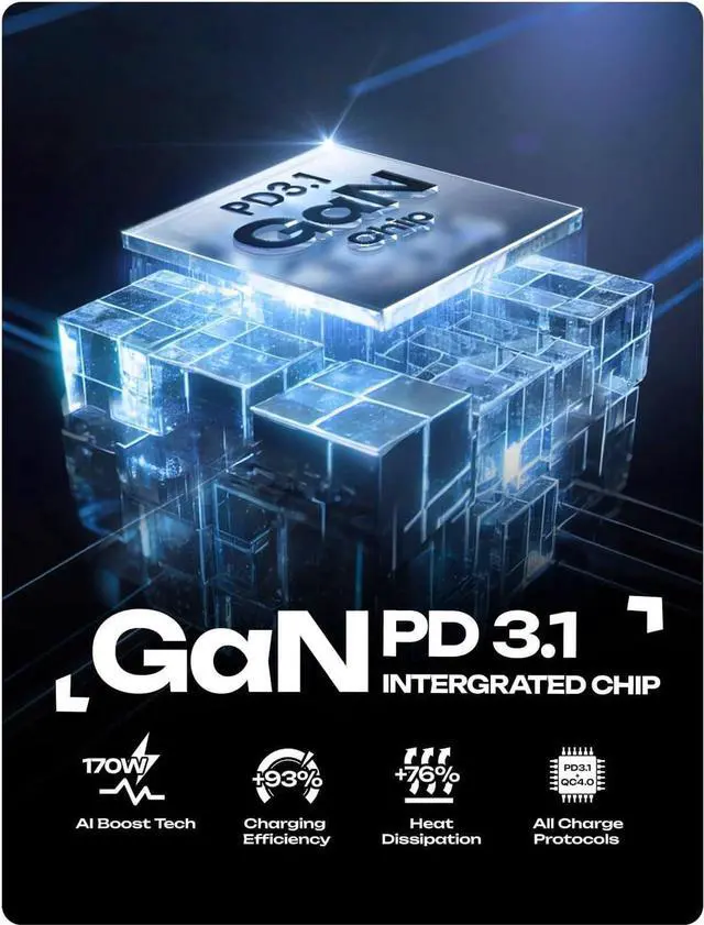 Alt view image 6 of 7 - LISEN 170W GaN Car Charger USB C Fast Charge PD3.1 140W 3 Port Super Fast Charging Car Charger Laptop for iPad Pro Air Cigarette Lighter Adapter Car USB C Charger for iPhone 15 Pro with Cable