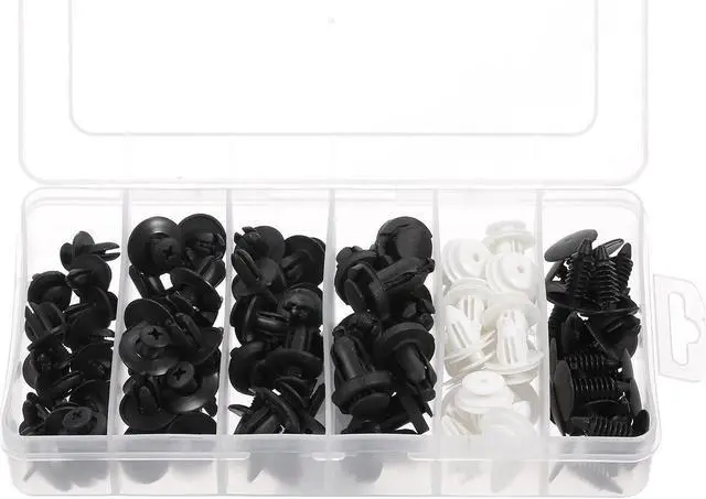 Alt view image 5 of 7 - 100Pcs Car Body Plastic Push Retainer Pin Rivet Fasteners Trim Moulding Clip Automotive Furniture Assembly Expansion Screws Kit with Removal Tool Screwdriver for Vehicles