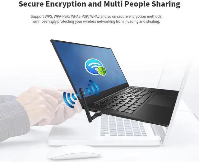Alt view image 5 of 7 - 1200Mbps USB Wifi Adapter USB Wireless Adapter Daul Band (2.4G/300M+5G/867M) 802.11 ac for Desktop PC WinXP/Vista/7/8/8.1/10
