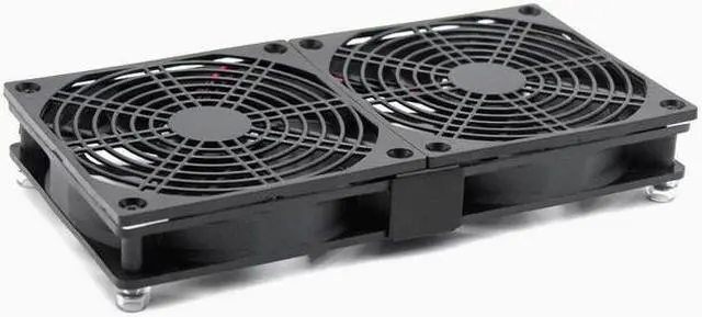 Main image of Router Laptop base cooling fan stand USB 5V High air volume silent fan   Dual fan [Black]