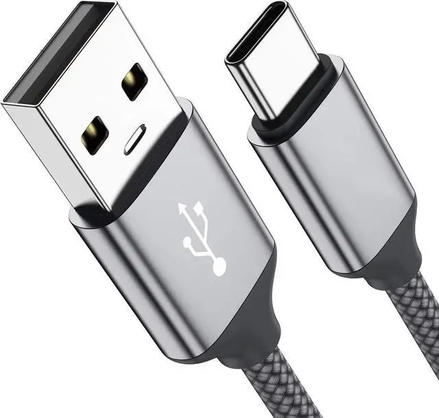 Main image of USB Type C Cable,USB A to USB C 2.4A Fast Charging (3.3ft 2-Pack) Braided Charge Cord Compatible with Samsung Galaxy S10 S9 S8 Plus,Note 9 8,A11 A20 A51,LG G6 G7 V30 V35,Moto Z2 Z3,USB C Charger(Grey)